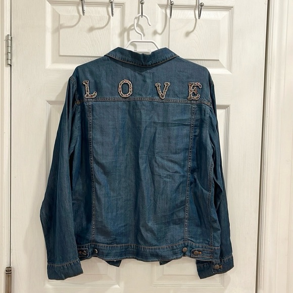 Johnny Was LOVE Rhinestone Jewel Jean Jacket - Picture 6 of 14